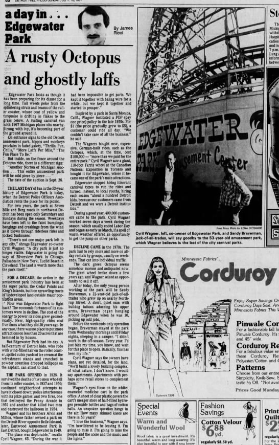 Edgewater Park - Article On Closing Sept 13 1981 (newer photo)